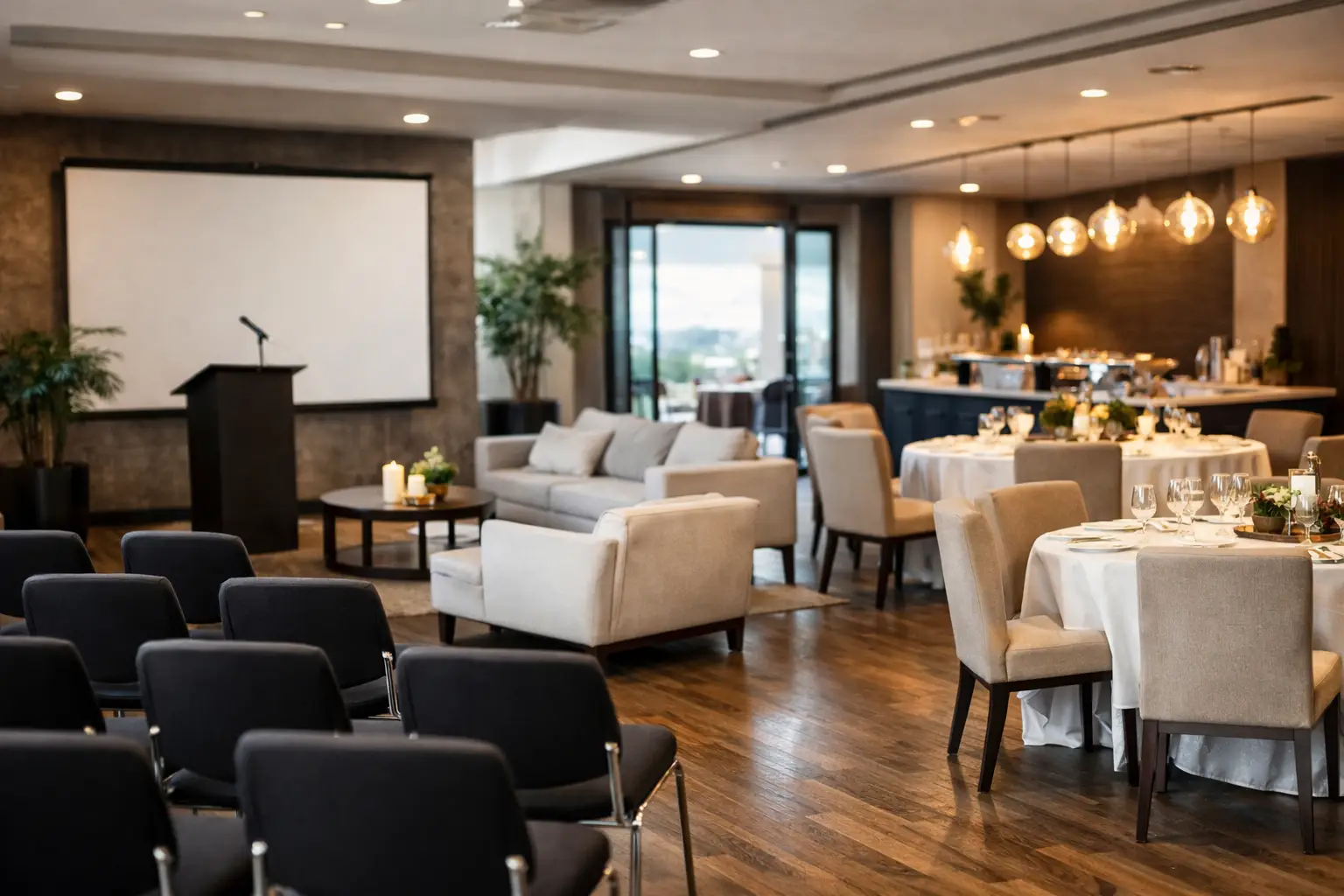 Espacio multifuncional para eventos bien elegido Espacio multifuncional para eventos bien elegido