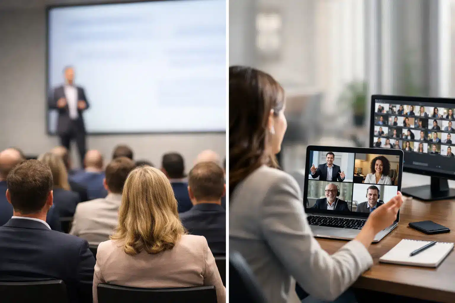 Evento presencial vs híbrido: cuál elegir Evento presencial vs híbrido: cuál elegir